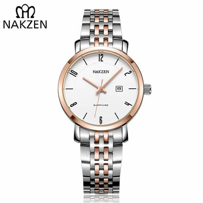 NAKZEN Luxury Tops Brand Women Quartz Wrist watch Ladies Full Steel Waterproof Watches Female Sapphire Designer Dress Watches-0