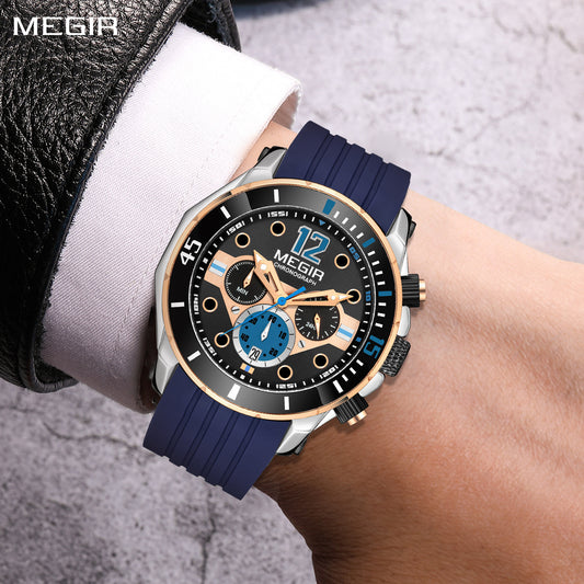 MEGIR Men Sport Military Watches Luminous Waterproof Male Chronograph Clock Luxury Casual Big Dial Wrist Watches Reloj Hombre-0