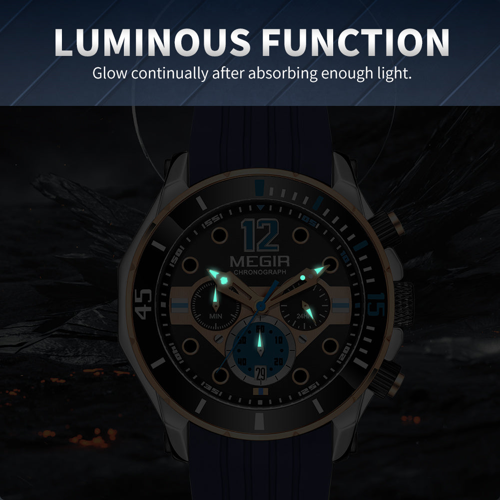 MEGIR Men Sport Military Watches Luminous Waterproof Male Chronograph Clock Luxury Casual Big Dial Wrist Watches Reloj Hombre-9