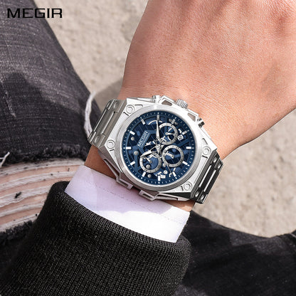 MEGIR Men's Watches Waterproof Sports Wristwatches Quartz Watch Chronograph Luminous Male Clock Calendar Relogio Masculino-0