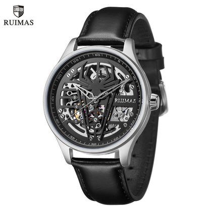 RUIMAS Mens Watches Leather Sports Watches Men's Army Military Wrist Watch Automatic Mechanical Male Clock Reloj Hombre 6787-0